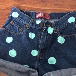 levi’s polka dot painted shorts